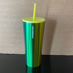 2022 Starbucks Yellow and Green Gradient Stainless Steel with Speckled lid